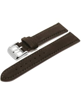 Meyhofer Uhrenarmband Memphis 22mm dunkelbraun Leder velourartig abgenäht MyHeklb225/22mm/dbraun/TiT