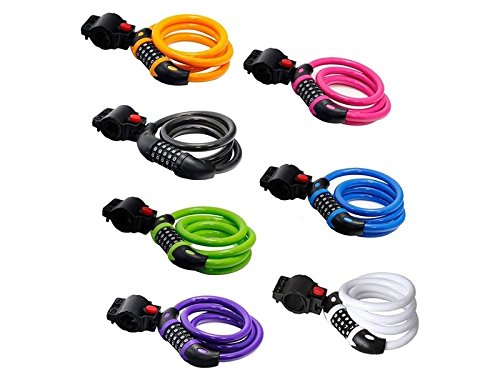 ATTOUPAN Fahrrad Lock Five-Digit Lock Sicherheit Kabel Lock Für Fahrrad draußen (grün)