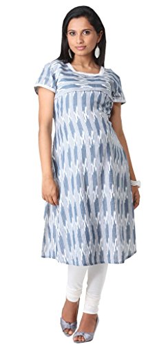 Morph Maternity Women's Indigo Ikat Kameez With Chudidar Small Blue