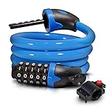 ➤ [1.2m Bloqueo Antirrobo para Bicicleta] - Nuestro bloqueo de cable puede extenderse hasta 1.2 metros, es suficiente para bloquear todas las partes de las bicicletas, como las ruedas delanteras y traseras, los manillares y los racks etc.