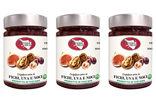 Confettura extra di Fichi Uva e Noci 3x320g Qualità Artigianale Cucina Toscana