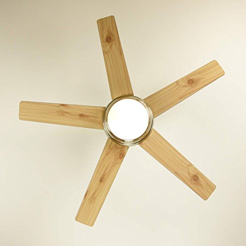 aireRyder Deckenventilator mit Licht und Fernbedienung Fresco 112 cm, Gehäuse Nickel gebürstet, Wendeflügel in Kiefer und Silber - 4