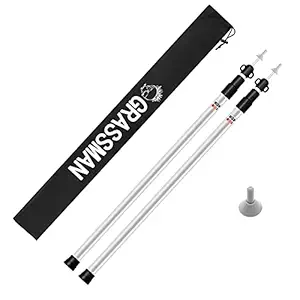 Grassman Tent Poles Aluminum Tarp Poles, Adjustable Lightweight Camping Telescoping Poles for Hiking, Backpacking, Car Canopy, Shelter, Awning