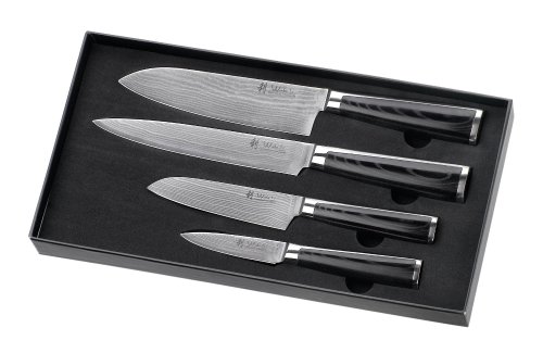 Wakoli 4DM-HOL-MIG 4er Damastmesser Set, Japanischer Damaststahl VG-10, Migan - 2