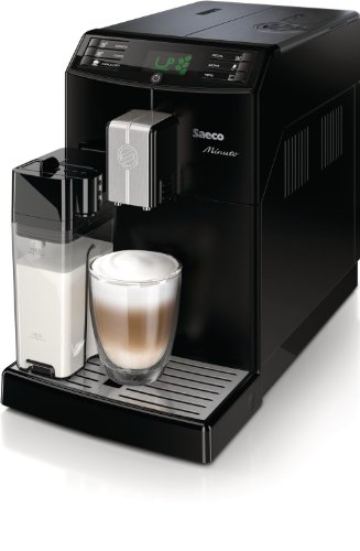 Saeco HD8763/01 Minuto Kaffeevollautomat, integrierte Milchkaraffe, schwarz