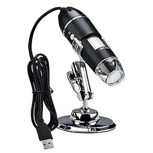 Rec Trade 50 to 1000x Magnification Endoscope, 8 LED USB 2.0 Digital Microscope, Mini Camera with Metal Stand, Compatible with Mac & Window 7 8 10 for PCB Inspection/Measurement. (RTT-MCS-0120)