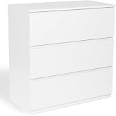 Commode Blanche 5 Tiroirs HOCSOK - Meuble Rangement Chambre Salon Bureau 75.5x39.5x94.5 Cm