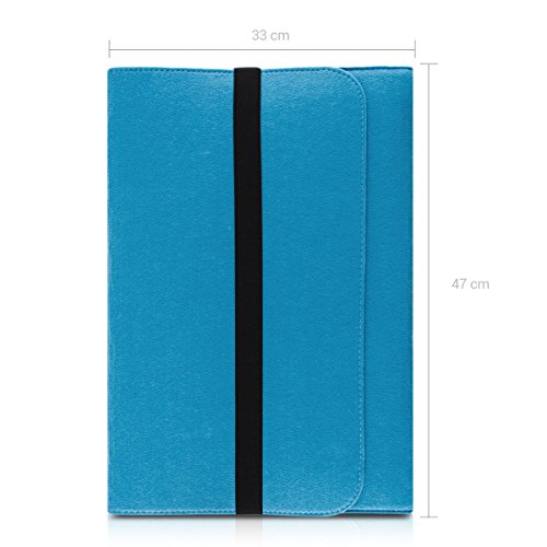 kwmobile Laptoptasche Filz Sleeve für 17″ 17,3″ Laptop / Notebook / Ultrabook – Notebook Tasche Schutzhülle Laptop Case Hülle in Blau mit Innentaschen Innenmaße: ca. 45,5 x 34,5 cm - 2