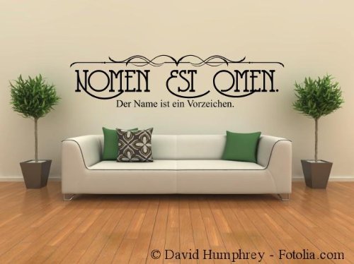 Preisvergleich Produktbild Wandtattoo Wandaufkleber Spruch Zitat Nomen est Omen