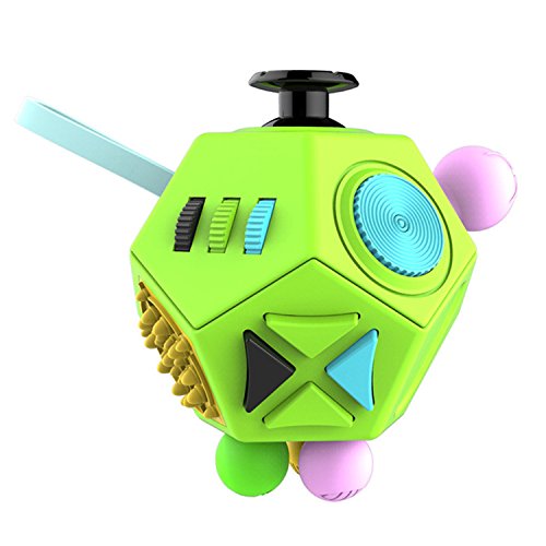 12 Sides Fidget Cube Spinner Toy Ball Stress Anxiety Relieves 2.0 (Green)