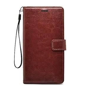 Thalaiva Vivo Z1 Pro?Premium PU Leather Flip Wallet Case Mobile Cover with Card Slots Kickstand Magnetic Closure Folio Case for Vivo Z1 Pro - Brown