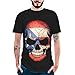Produktbild SANFASHION Mix Herren T-Shirt 3D Skull Totenkopf Aufdruck Tankshirt Kurzarm Funky Oberteile Mode 2019