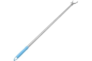 Cabilock Clothes Reach Pole with Hooks, 95cm Clothes Reaching Sticks Adjustable Clothesline Pole Hanger Reach Sticks for Closet Ceiling Shelf