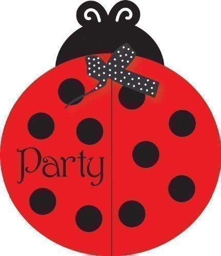 Fancy Ladybug Polka Dot Party Ladybird Invitations x 8