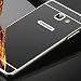 Produktbild Galaxy A3 2016 Hülle, MOMDAD Luxus Mirror Metall Zurück Case Cover für Samsung Galaxy A3 2016 A310 Schutzhülle Ultra Thin PC Hart Aluminium Abdeckung Telefonkasten Spiegel Transparent Strass Kristall Crystal Kratzfeste Stoßdämpfende Handy Schutz Tasche Schale Bumper - Schwarz