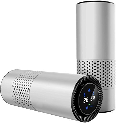 True HEPA Filter Air Purifier with Gesture Control,No Ozone,Removing Smoking Dust Pollen and Bad Odors,Perfect for Car Office Desktop and Bedroom(Silver)