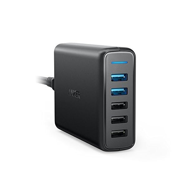 Anker PowerPort Speed 5, 63W 5 Port USB Ladegerät, Netzteile mit Quick Charge 3.0 & Power IQ für Samsung Galaxy S8 / S7 / S6 / Edge / Plus / Note, iPhone, iPad, LG, Nexus, HTC usw.