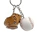 Produktbild Mini-Baseball-Ball + Schläger + Handschuh-Set Anhänger Schlüsselring Geschenk - Braun