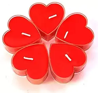 Romantic Heart Shaped Scented Smokeless Candles for Valentines Day-Wedding-Birthday-Christmas (Pack of 8)