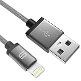 [Certificato Apple MFI] Cavo di Nylon intrecciato Syncwire da Lightning a USB - Garanzia a Vita - per Apple iPhone 6 Plus 6S 5S 5C 5, iPad Air 2 Mini 3, iPod Touch Nano - 3.3 ft/1m Grigio spazio (Personal computer)