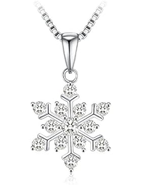 J.Rosée Kette Damen Halskette Silber 925 Sterling Silber Zirkonia mit Blumen Anhänger 