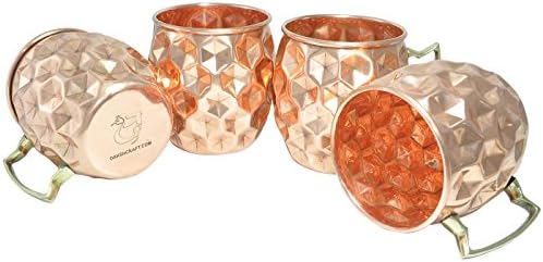 DakshCraft ® Cocktail Moscow Mule Mugs for Cold Beverages-High Premium Quality (Capacity 15.21 oz per mug), Set of 4