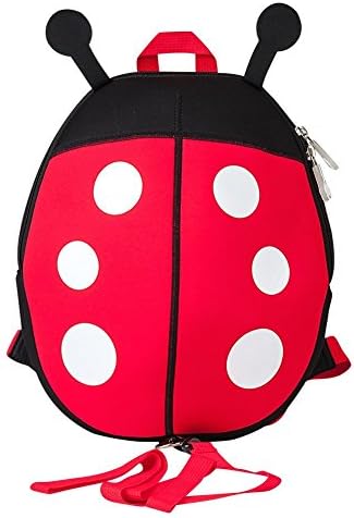 Toddler Boys Girls Kids Children Backpack, 3D Cartoon Ladybird Kindergarten Preschool Schoolbag Safety Anti-lost Strap Rucksack with Reins and Chest Buckle by Jenuther