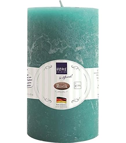 Kerze Stumpen Rustik petrol Ø 6cm, Höhe 10cm
