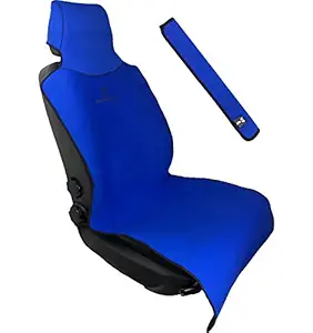 Seat Cover + Seatbelt Cover for Post Gym, Run, Crossfit, Yoga, Boxing, Spin, MMA and Pet Protection Neoprene Waterproof and Sweatproof with a Universal Car and Truck Seat Fit 22