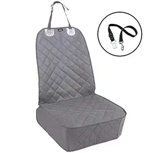 HONEST OUTFITTERS Dog Car Seat Covers, Pet Front Cover for Cars, Trucks, and Suv's - Waterproof & Nonslip Dog Seat Cover(Gray)