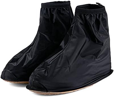 Oriskey 1 Pair Reusable Rain Snow Waterproof Shoe Covers Guard Slip-resistant Zippered Overshoes Boots Protective Gear for Men Boys Women
