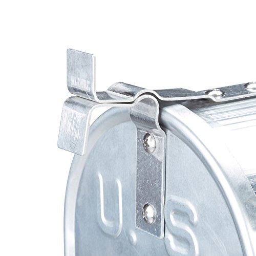 Relaxdays Amerikanischer Briefkasten, Aluminium, Original US Mailbox, Fahne, Nostalgie, HxBxT: 22 x 16,5 x 48 cm, silber - 5