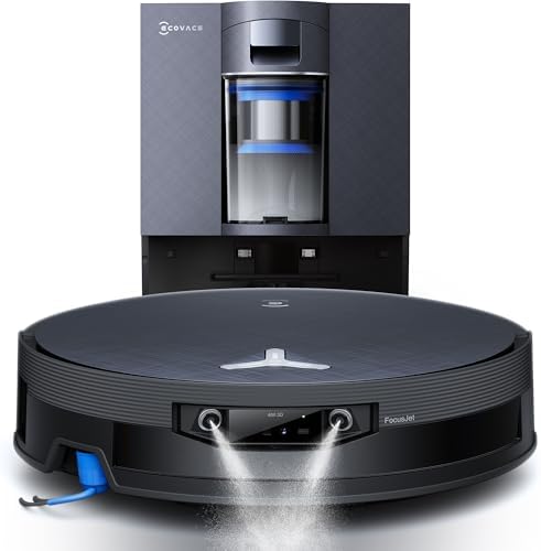 ECOVACS X12 OMNICYCLONE Robot Aspirapolvere Lavapavimenti, BLAST e 22.000 Pa, FocusJet anti-macchie, PowerBoost ultrarapido, OZMO ROLLER 3.0, rullo smart esteso, sollevamento, PureCyclone 2.0