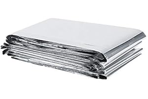 Cafopgrill 2 Unids Planta Rollos de Película Reflectante, 210 x 120 cm / 82.6 x 47in Plata Sol Película de Poliéster Reflectante Manta Térmica para la Horticultura de Jardín