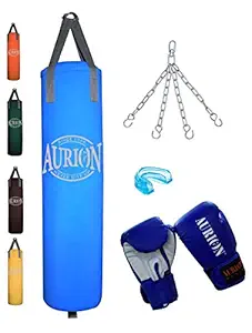 Aurion Strong Punching Bag Unfilled for Boxing MMA Sparring Punching Training Kickboxing Muay Thai with Boxing Glove