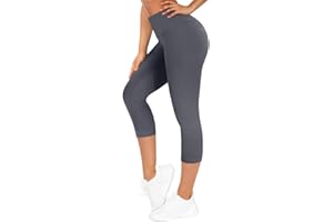 TNNZEET High Waist Cropped Leggings for Women UK, 3/4 Black Leggings for Yoga Sports