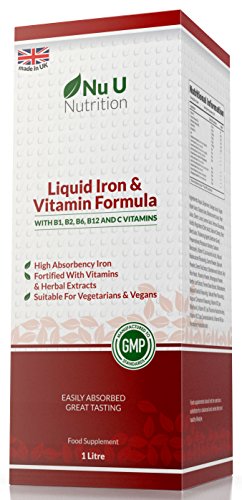 Liquid Iron Supplement 1 Litre | 50 Day's Supply | Fortified with Vitamins and Herbal Extracts | Includes Vitamin B2, B6, B12 & Vitamin C | Great Tasting Vegetarian & Vegan Liquid Iron by Nu U Nutrition - Image 5