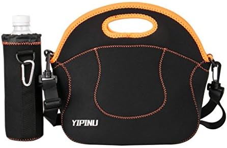 Yipinu Lunch Bag Neoprene Lunch Tote Bag Lunch boxes bag Shoulder Strap , Matching Water Bottle Holder Included