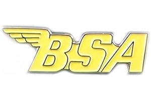 MAINLY METAL Spilla in metallo smaltato logo BSA moto (giallo)