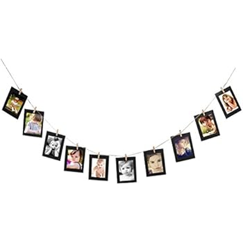 relaxdays Cornice per 9 Foto, in Formato Verticale o Orizzontale, da Parete, in Plastica, HL: 54 x 54 cm Colore Nero, 54 x 54 x 2,5 cm