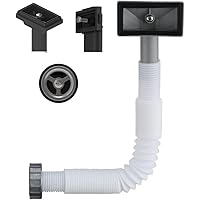 AQUADE Lavello Da Cucina Con Troppopieno - Foro Rettangolare 63x38 Mm Con Guarnizione E Viti Di Fissaggio