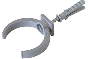 First Plast CNLM50 Collarini a lira completi di viti e tasselli per tubi tondi ø 50 mm. Colore grigio