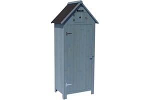 HABITAT ET JARDIN Armoire de Jardin Cabanon - 77 x 54.5 x 179 cm - Bleu Ciel