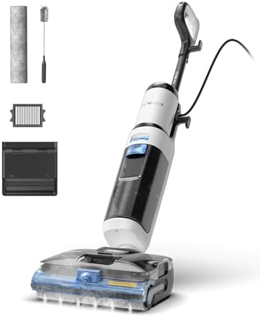 Tineco FLOOR ONE S6 Stretch Steam Aspirapolvere e lavapavimenti a vapore, Pulizia a vapore ad alta temperatura 160℃, Posizione piatta a 180°, Auto-pulizia FlashDry, Cavo lungo 8,3 m