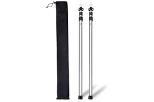 Umisu 2PCS Mât de Bâche Télescopique Poteaux de Bâche en Aluminium 2,3M Support de Tente Réglable Poteau pour Voile Ombrage Tente Camping Accessoires pour Auvent Toile Jardin