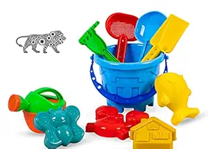 Nizomi Garden Toy Beach Toys Set For Kids Indian Made 10 Pcs Comfort Material Sandpit Bucket Animal Mould Beach Shovel Spade Etc Tool Kit Beach Art Learning Toys Also Use In Bath Tub Toys Outdoor Kids Pretend Play Mold Castle Toys Set Sand Toys For Toddlers Best Birthday Gift Development Learning Toys (B)(Random Color Send)