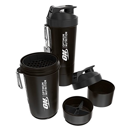 Optimum Nutrition Black Protein Shaker 800ml With Storage Compartments