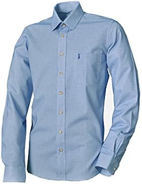 Trachtenhemd Wirsberg blau Langarm Slim Fit Almsach