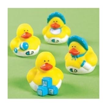 Oriental Trading Two Dozen 24 Blue Boy Mini Rubber Ducky Duck