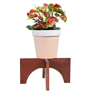 Sharpex Wooden Plant Stand | Wood Flower Pot Holder | Indoor/Outdoor Flower Potted Holder Rack for Tall Plant - Brown - Set of 2